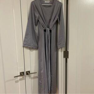 NWOT Blue/Grey Tie Waist Maxi Dress